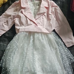 NWT White dress with pink jacket size 6